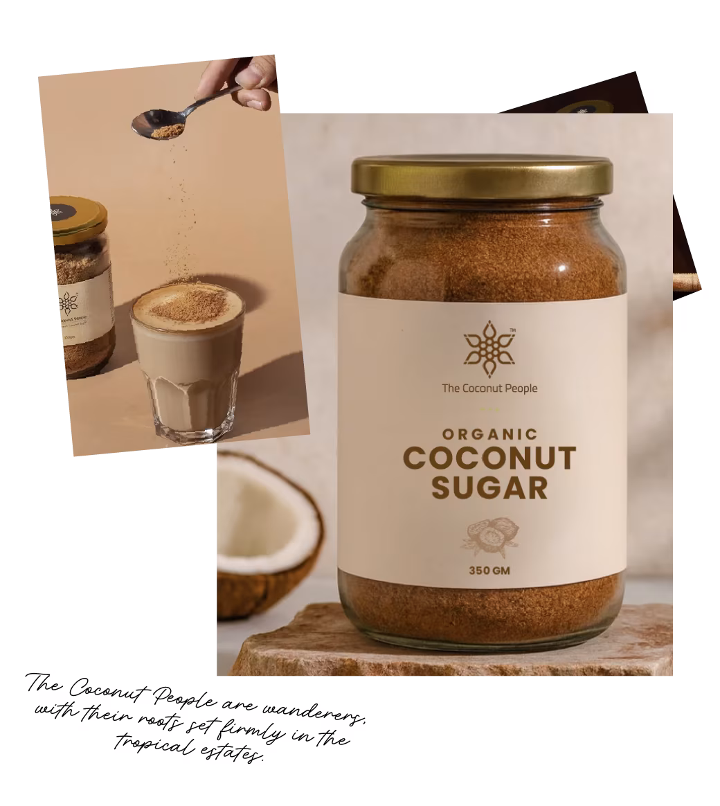 The Coconut People organic coconut sugar collage